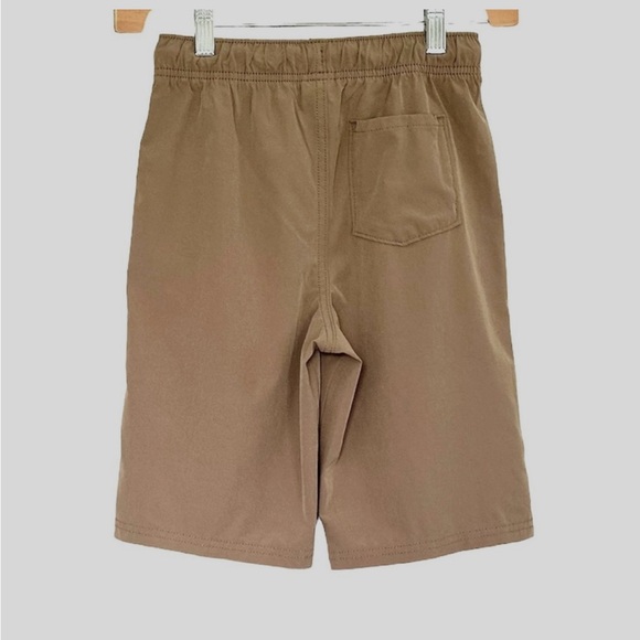 Boys Tan Shorts Size 8 Elastic & drawstring waistband - front pockets - Picture 2 of 5